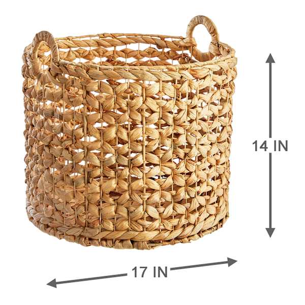 Providence Melia Round Flower Weave Storage Basket, Small
