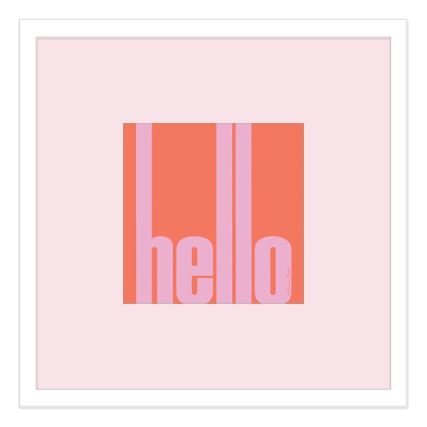 Glass Framed Hello Wall Art, 15"