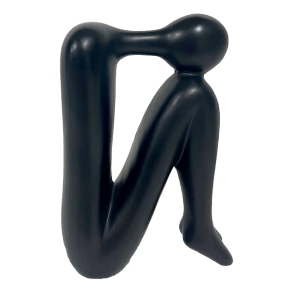 Black Ceramic Human Figurine, 4.2x6