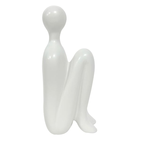 White Ceramic Human Figurine, 2.8x6