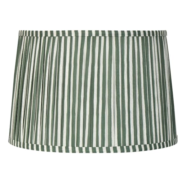 Green Striped Pleated Medium Lamp Shade, 13x15x10