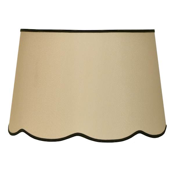 Natural Black Scalloped Medium Lamp Shade, 13x15x10