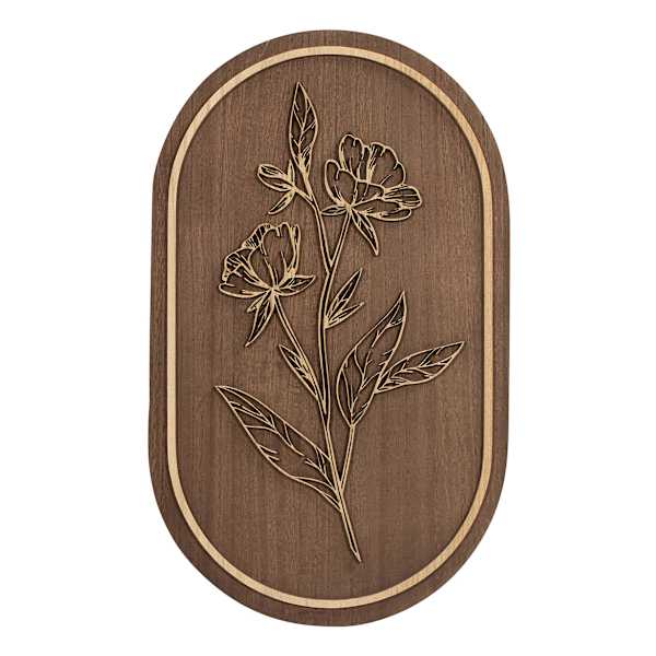 Brown & White Flower Wall Art, 12x20