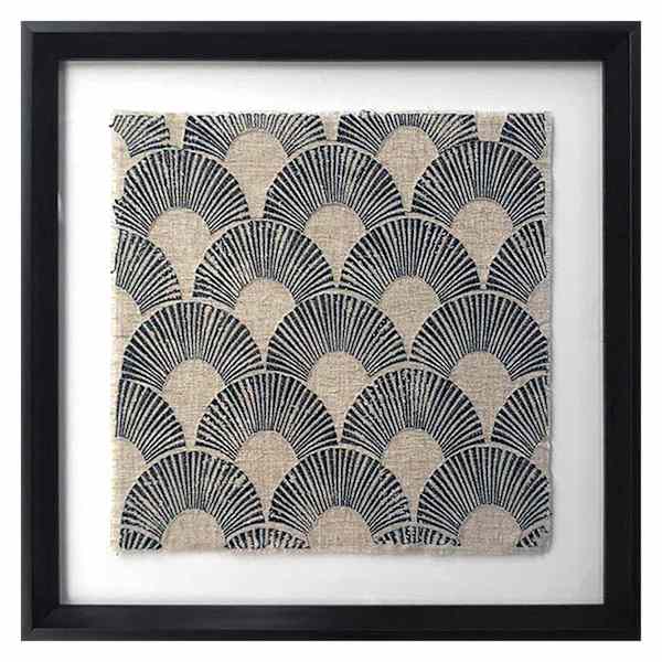 Found & Fable Glass Framed Embroidered Wall Art, 19"