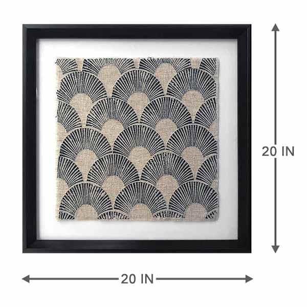 Found & Fable Glass Framed Embroidered Wall Art, 19"