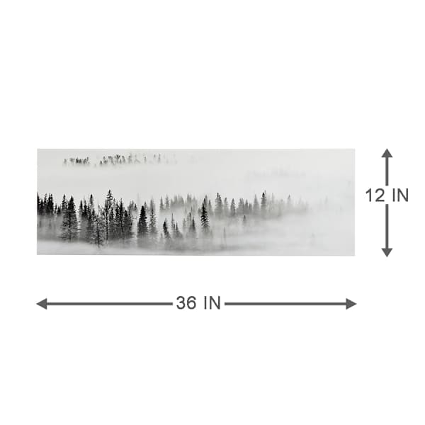 Ty Pennington Foggy Forest Canvas Wall Art, 36x12