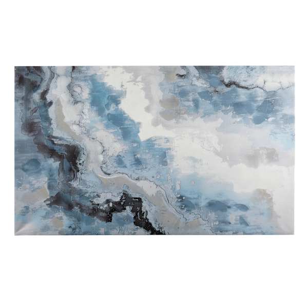 Grey & Blue Abstract Canvas Wall Art, 60x36