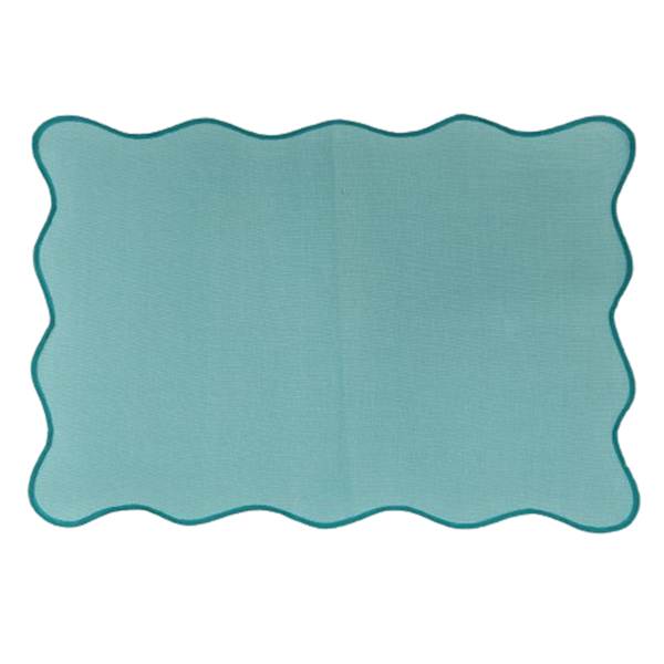 Oh Joy! Blue Scalloped Edge Placemat, 13x19