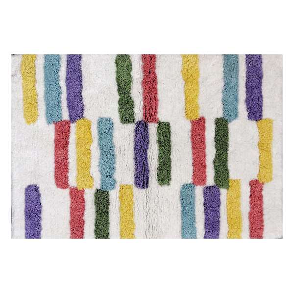 Multicolor Broken Stripe Bath Rug, 17x24