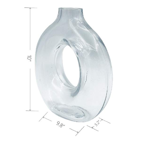 Clear Glass Vase, 9.8x10