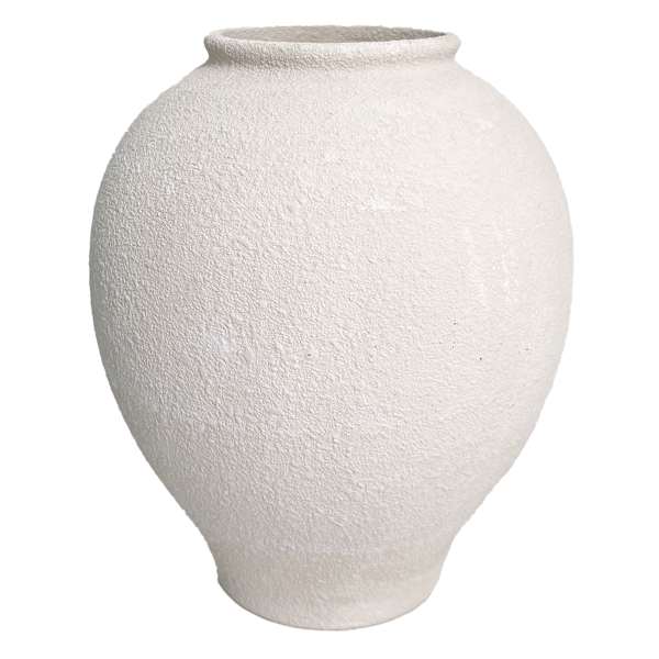 White Ceramic Vase, 8"