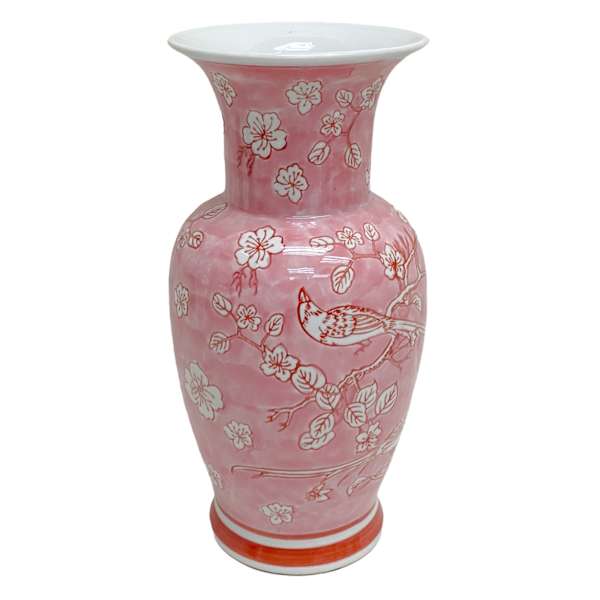 Pink Ceramic Vase, 12"