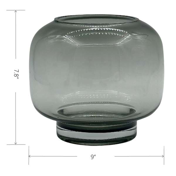 Smoke Glass Hurricane, 8"