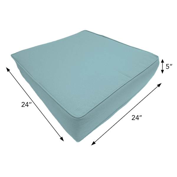 Canal Blue Canvas Single Outdoor Deep Seat Cushion