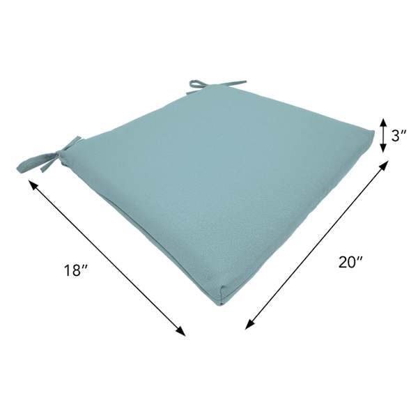 Canal Blue Canvas Outdoor Square Seat Cushion