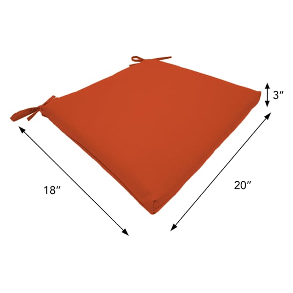 Terracotta Canvas Outdoor Square Seat Cushion