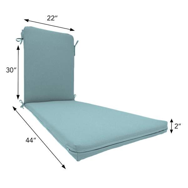 Canal Blue Canvas Outdoor Chaise Lounge Cushion