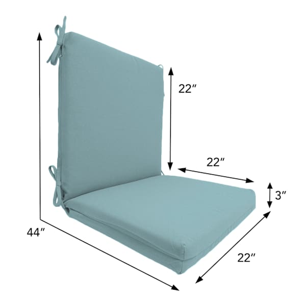 Canal Blue Canvas Outdoor Hinged Cushion