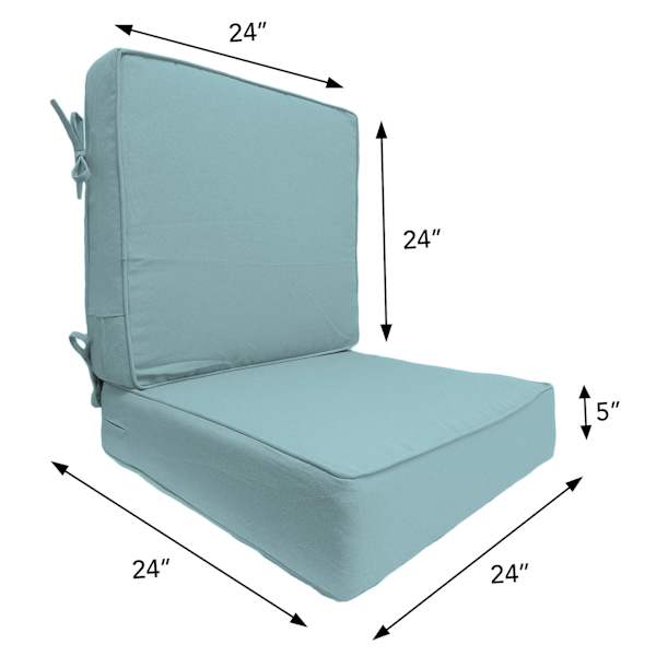 2-Piece Canal Blue Canvas Outdoor Deep Seat Cushion