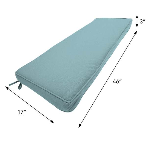 Canal Blue Canvas Outdoor Bench Cushion