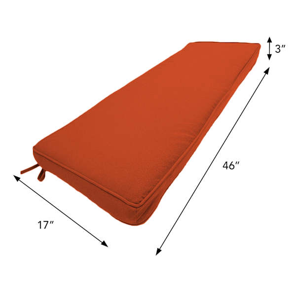 Terracotta Canvas Outdoor Bench Cushion