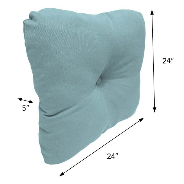 Canal Blue Canvas Outdoor Tufted Back Cushion