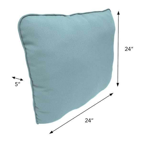 Canal Blue Canvas Outdoor Corded Back Cushion