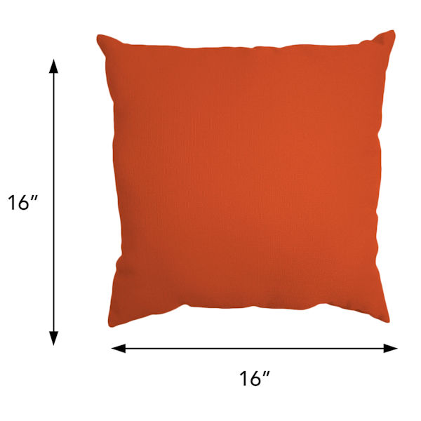 Terracotta Canvas Square Outdoor Throw Pillow, 16"