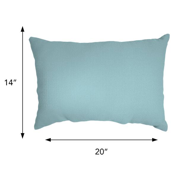 Canal Blue Canvas Lumbar Outdoor Throw Pillow, 14x20