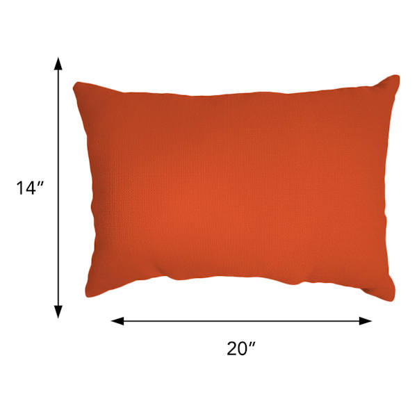 Terracotta Canvas Lumbar Outdoor Throw Pillow, 14x20