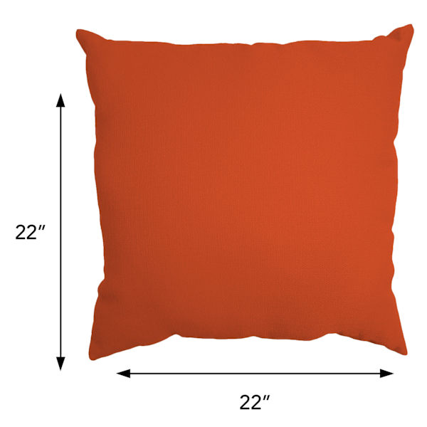 Terracotta Canvas Oversized Square Outdoor Throw Pillow, 20"