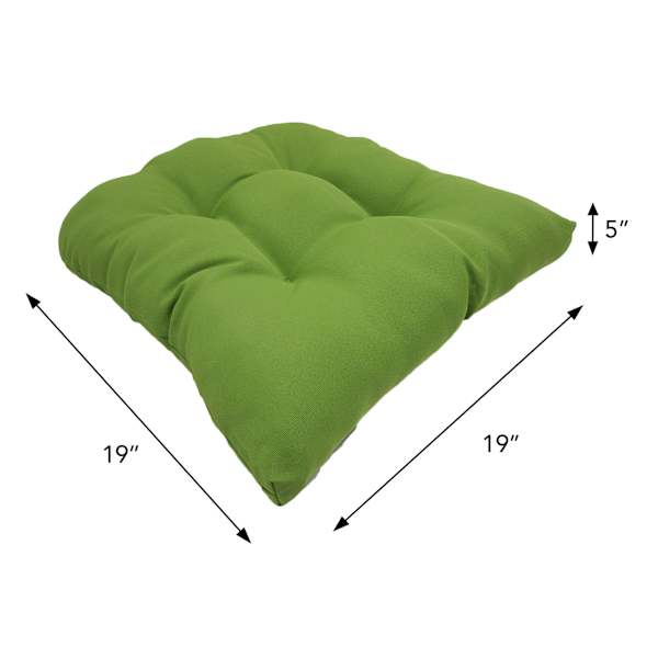 Lime Green Canvas Wicker Seat Cushion