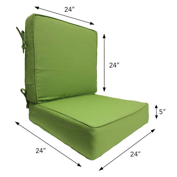 2-Piece Lime Green Canvas Deep Seat Cushion