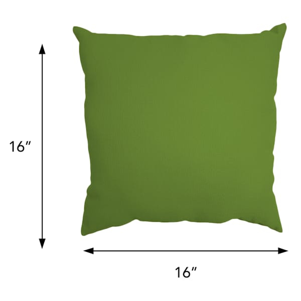 Lime Green Canvas Square Outdoor Throw Pillow, 16"