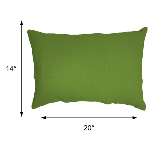 Lime Canvas Lumbar Outdoor Throw Pillow, 14x20