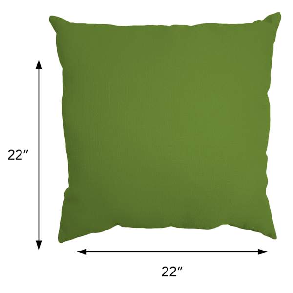 Lime Green Canvas Oversized Square Outdoor Throw Pillow, 20"