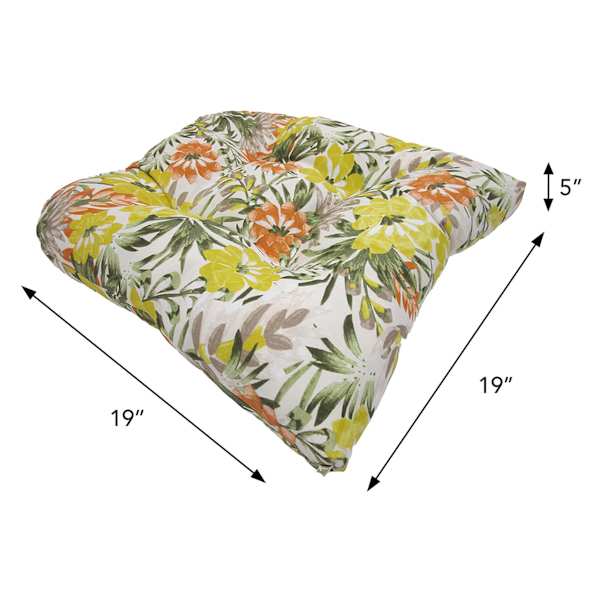Mohana Floral Outdoor Wicker Seat Cushion