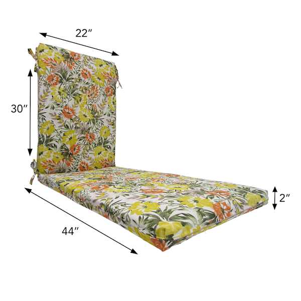 Mohana Floral Outdoor Chaise Lounge Cushion
