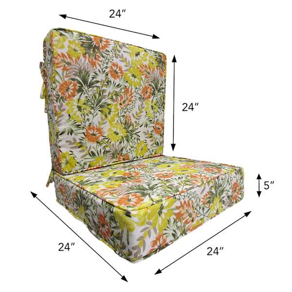 2-Piece Mohana Floral Outdoor Deep Seat Cushion