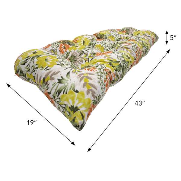 Mohana Floral Wicker Outdoor Settee Cushion