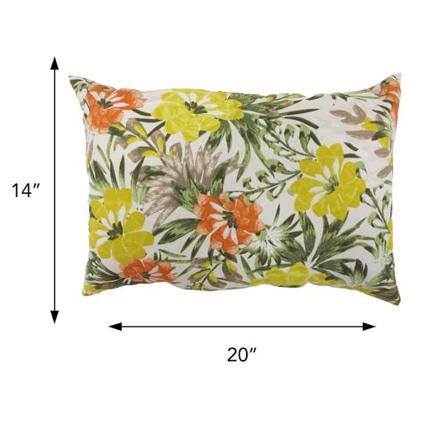 Mohana Floral Lumbar Outdoor Throw Pillow, 14x20
