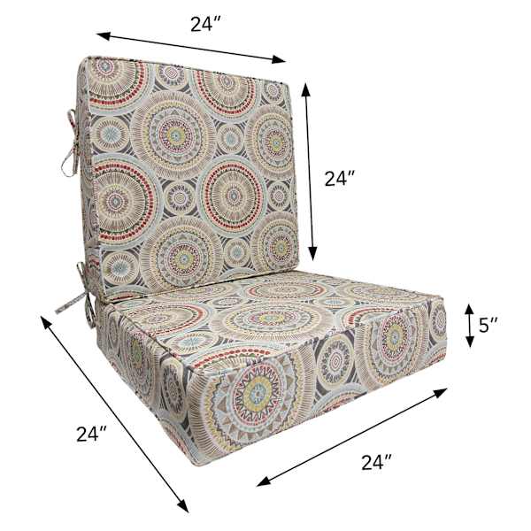 2-Piece Medallion Sandstone Outdoor Deep Seat Cushion
