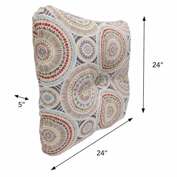Medallion Sandstone Outdoor Tufted Back Cushion