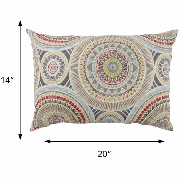 Medallion Sandstone Lumbar Outdoor Throw Pillow, 14x20