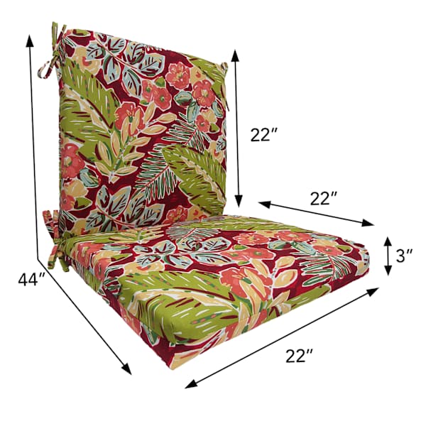 Tropical Cherry Hinged Outdoor Cushion