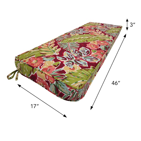 Tropical Cherry Outdoor Bench Cushion
