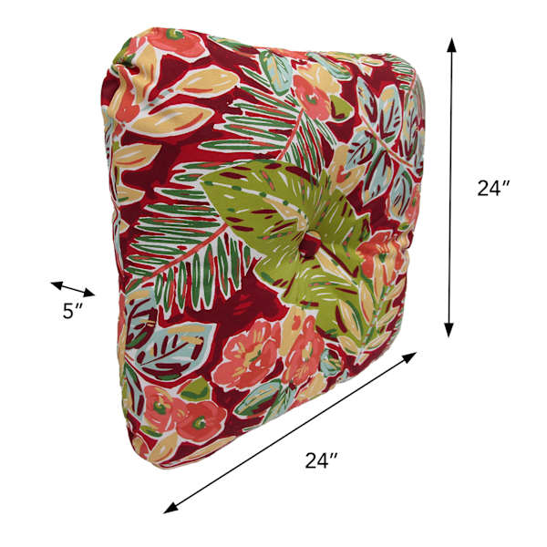 Tropical Cherry Outdoor Tufted Back Cushion