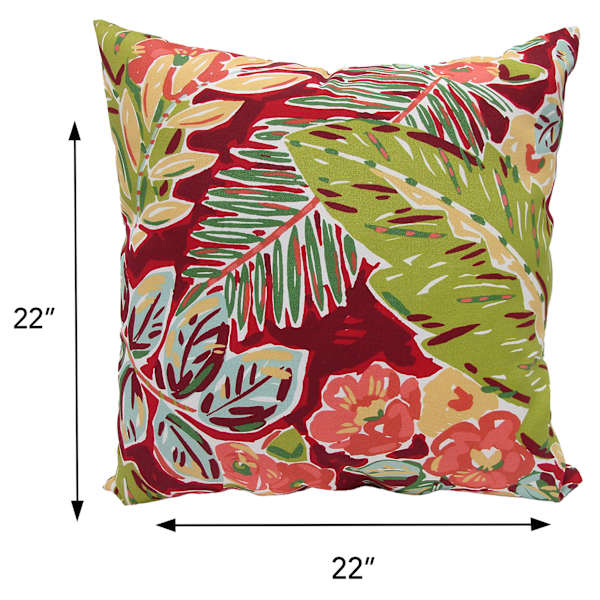 Tropical Cherry Oversized Square Outdoor Throw Pillow, 20"