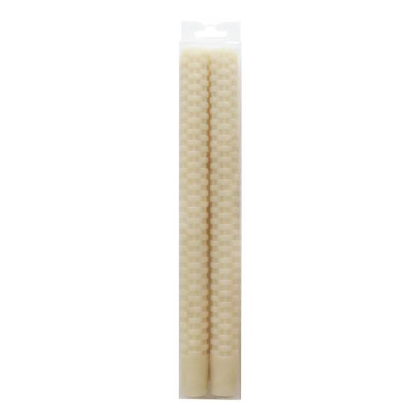 2-Pack Grey Weave Taper Candles, 10"