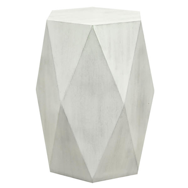 Found & Fable Hexagon Wooden Accent Table, White Ash Finish